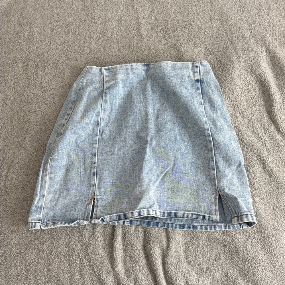 Light Blue Denim Skirt